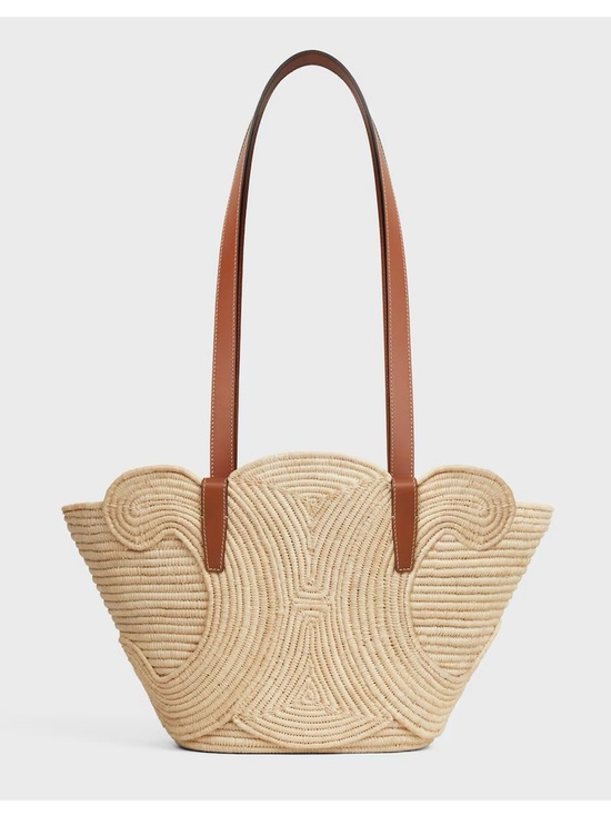 Celine Handbags - Celine Classic Panier Braided Triomphe in Raffia and Calfskin with dust bag